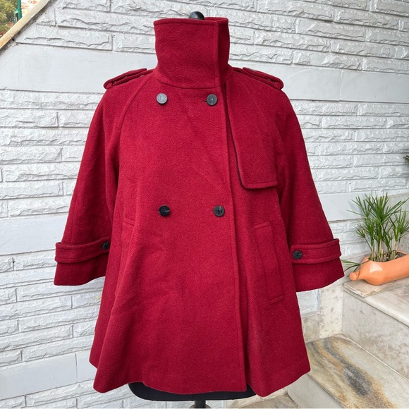 Maroon Korean Trench Coat - Picture 2 of 14